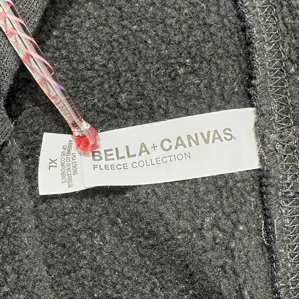 Bella + Canvas Hoodie Womens XL Black Cropped Cigar Warning Graphic Logo Fleece